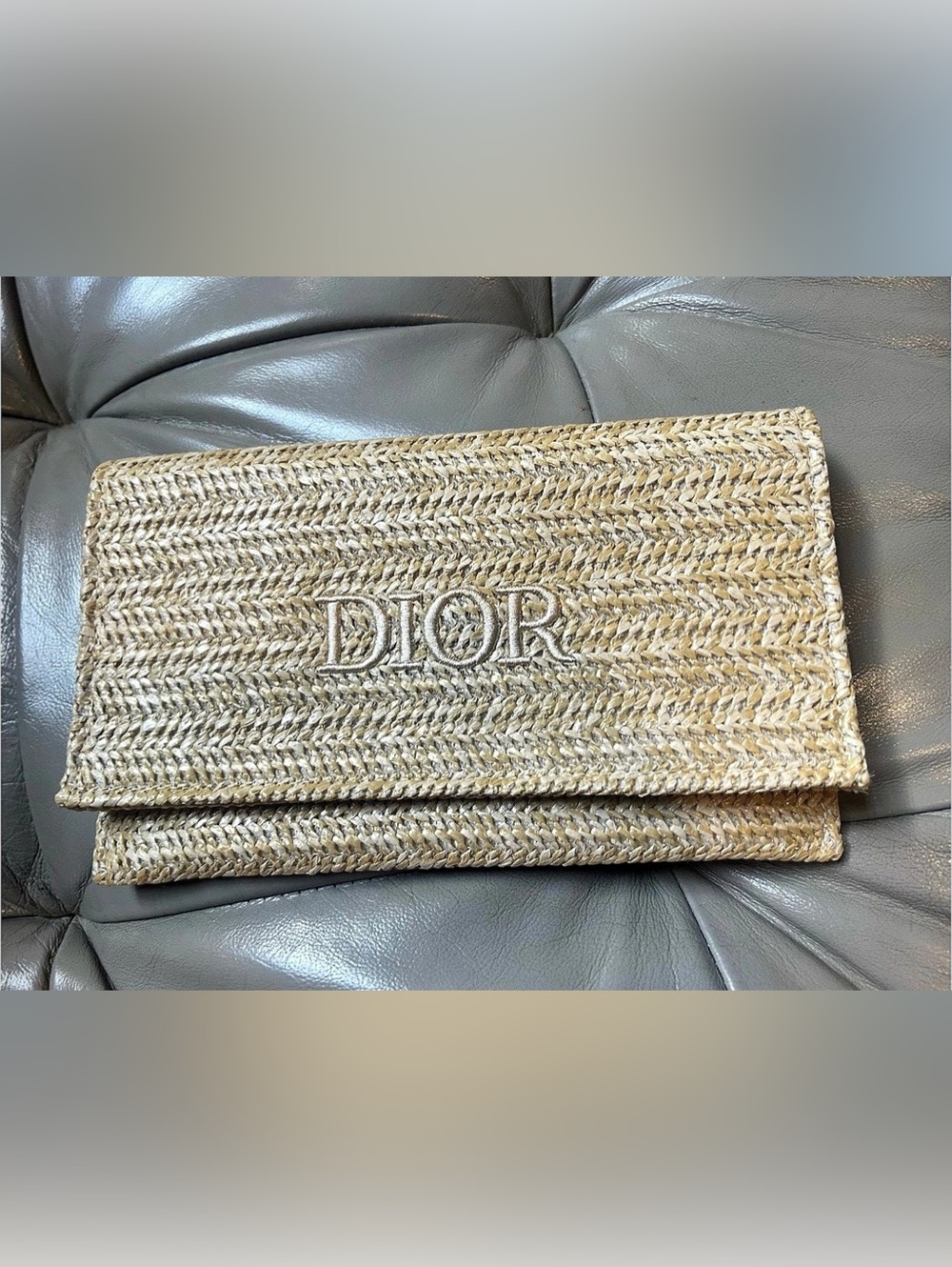 Christian Dior  Clutch Pouch 2023 Summer 14×23×2.3cm Rattan Beige